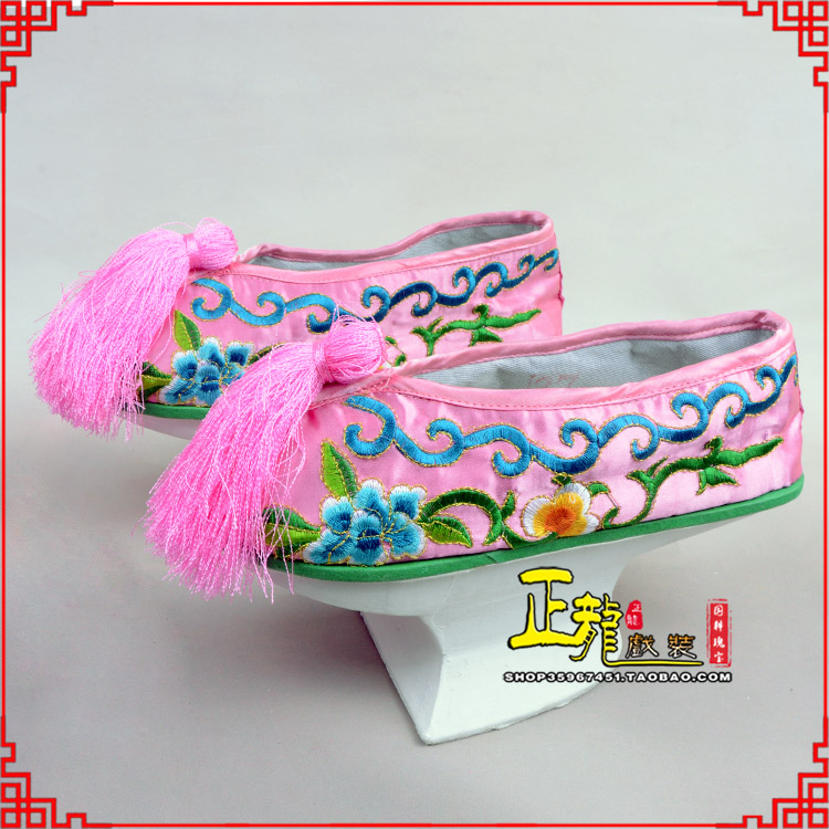 广陵京越剧戏鞋花盆底清朝皇后贵妃宫女花盆底 旗鞋