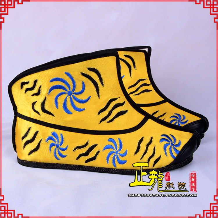 广陵.美猴王靴子虎纹靴金黄快靴 猴鞋