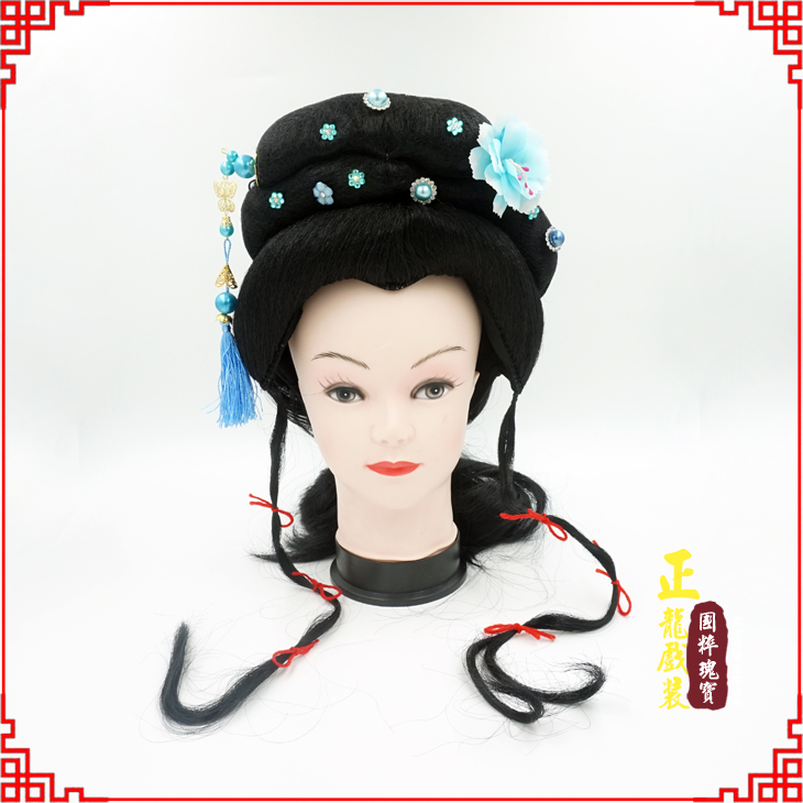 广陵戏剧服装京剧越剧小旦花旦丫鬟假发 小姐头套