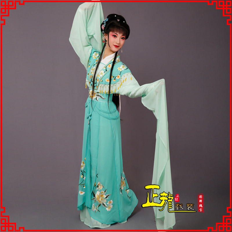 广陵青衣水袖戏服演出服 云肩花旦衣